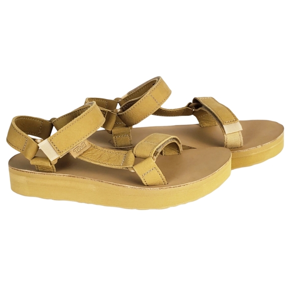 Teva midform universal leather strappy sandals desert sand - Picture 8 of 14